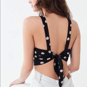 Urban Outfitters Tie-Back Polka Dot Cropped Top